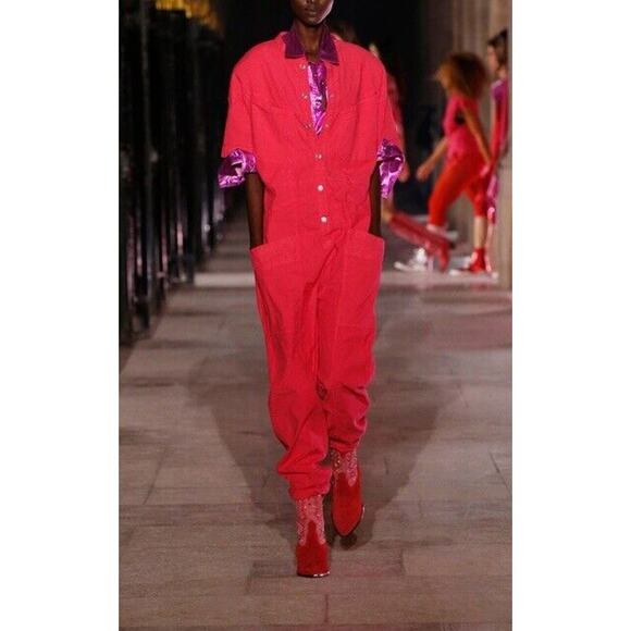 ISABEL MARANT Etundra Multi-pocket Jumpsuit In Raspberry Size 36 - Picture 1 of 16